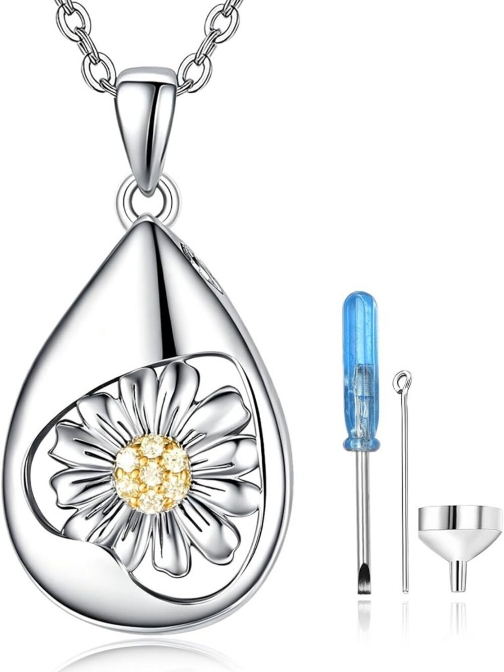 Elegant Teardrop Ashes Urn Necklace for Women | Memorial Jewelry Gift
